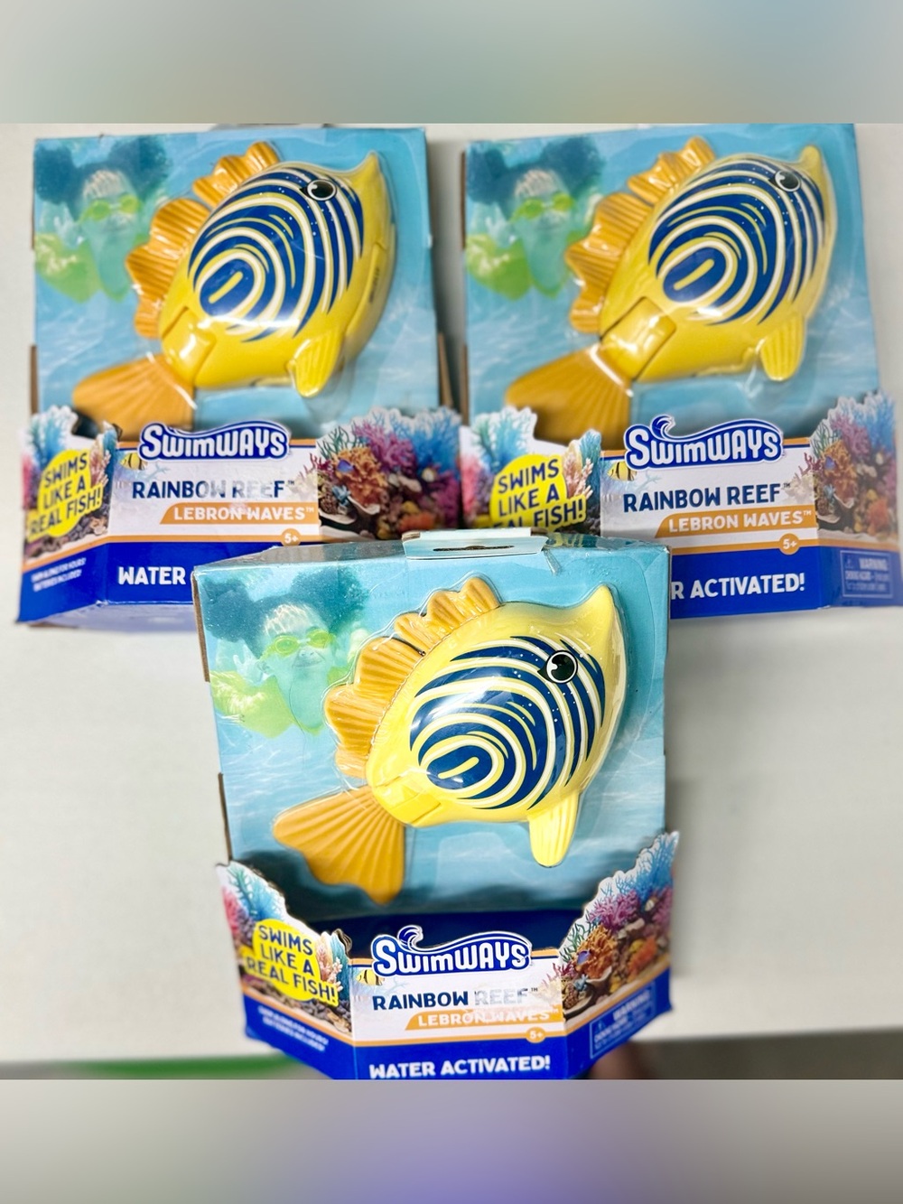 SwimWays Rainbow Reef Fish “Lebron Waves” Floating Bath Pool Toy NEW SET OF 3